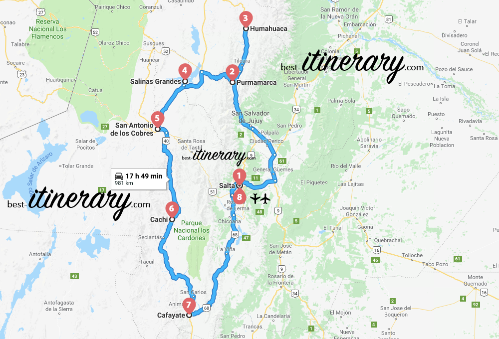 salta argentine carte 2 weeks in the North West of Argentina   Best Itinerary